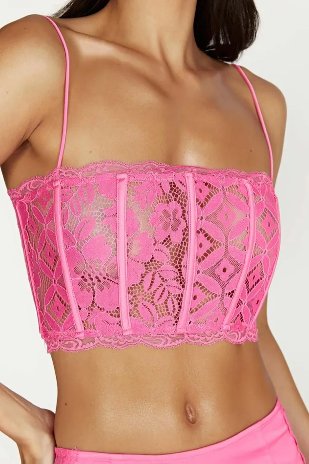 Women Meshki Tops Bellamy Scallop Lace Bodice 8211 Bubblegum Pink