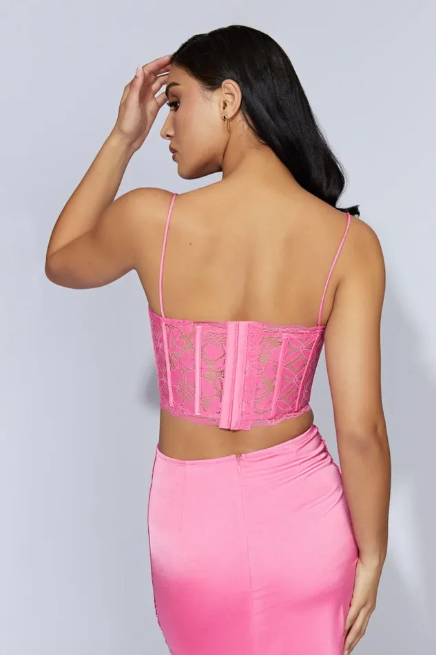 Women Meshki Tops Bellamy Scallop Lace Bodice 8211 Bubblegum Pink