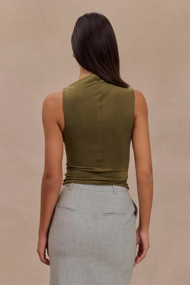 Women Meshki Tops Hadleigh Sleeveless Slinky Top 8211 Dark Olive