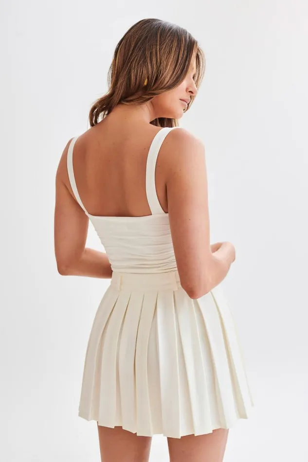 Women Meshki Tops Hailey Slinky Long Line Sweetheart Top 8211 Ivory