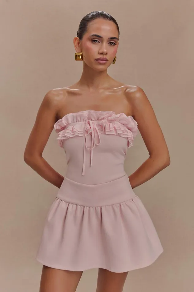 Women Meshki Tops Jennie Ruffle Off Shoulder Top 8211 Ballet Pink
