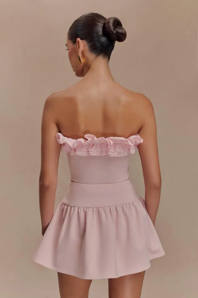 Women Meshki Tops Jennie Ruffle Off Shoulder Top 8211 Ballet Pink