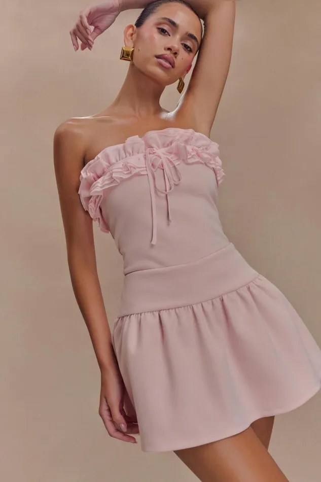 Women Meshki Tops Jennie Ruffle Off Shoulder Top 8211 Ballet Pink