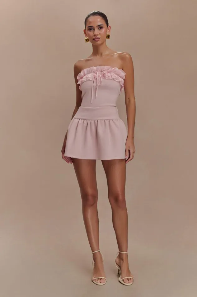Women Meshki Tops Jennie Ruffle Off Shoulder Top 8211 Ballet Pink