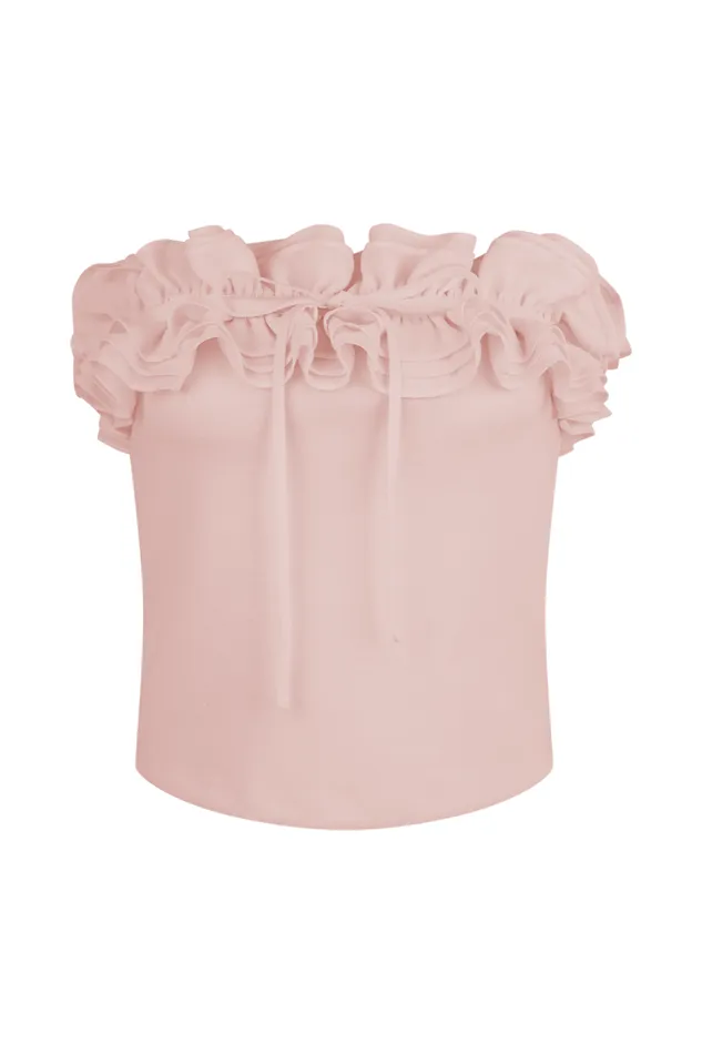 Women Meshki Tops Jennie Ruffle Off Shoulder Top 8211 Ballet Pink