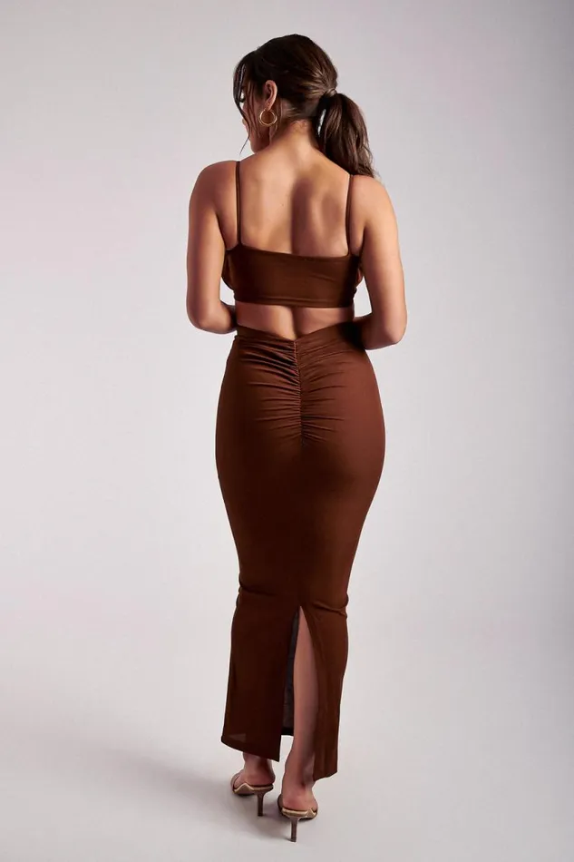 Women Meshki Tops Jordan Ruched Front V Front Top 8211 Ginger