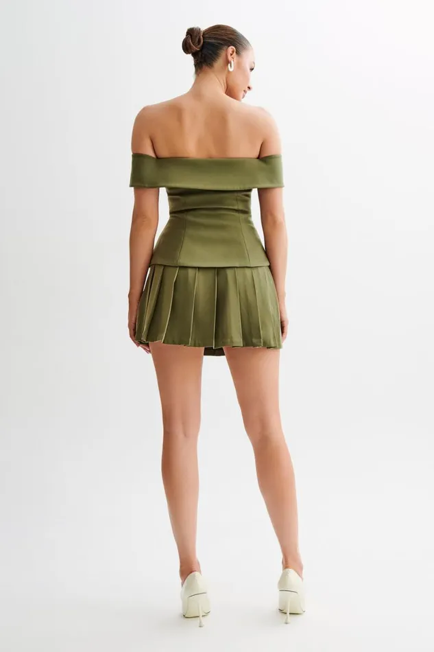 Women Meshki Tops Krista Strapless Suiting Top 8211 Military Olive
