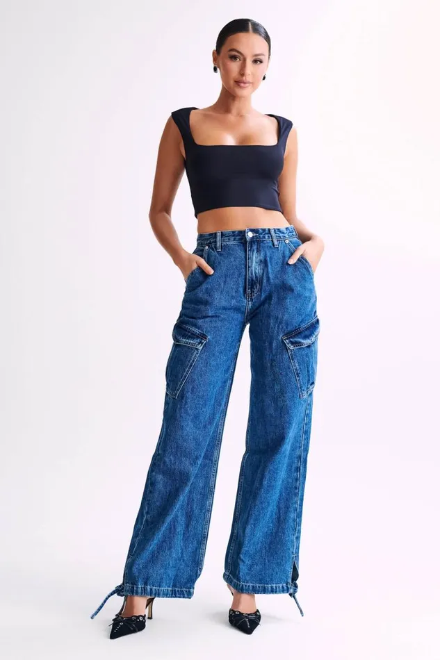 Women Meshki Tops Linley Recycled Nylon Cropped Top 8211 Black