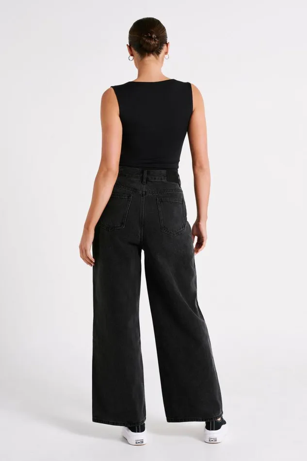 Women Meshki Tops Linley Recycled Nylon Long Line Top 8211 Black