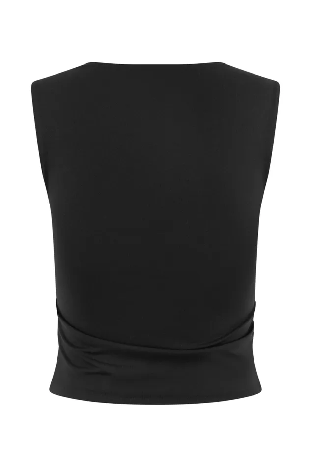 Women Meshki Tops Linley Recycled Nylon Long Line Top 8211 Black