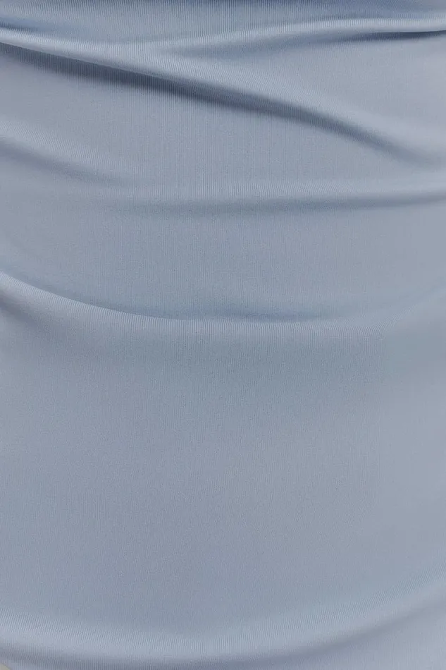 Women Meshki Tops Lisette Asymmetric Recycled Nylon Top 8211 Dusty Blue