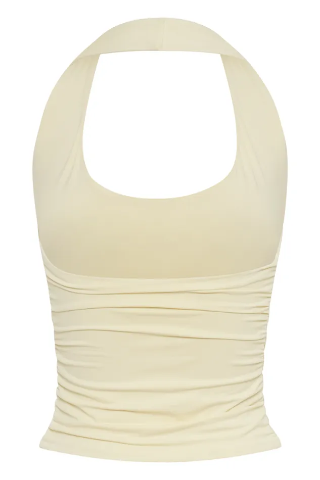 Women Meshki Tops Marie Recycled Halter Top 8211 Lemon Sherbet