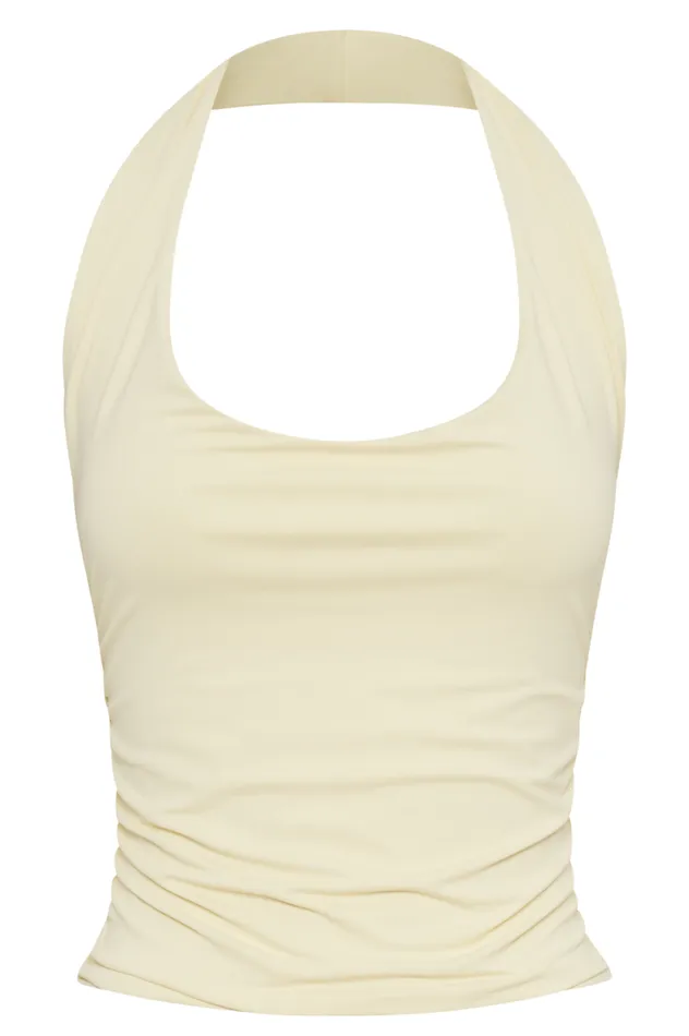 Women Meshki Tops Marie Recycled Halter Top 8211 Lemon Sherbet