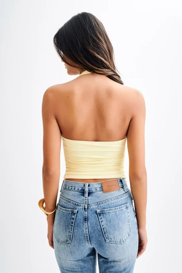Women Meshki Tops Marie Recycled Halter Top 8211 Lemon Sherbet