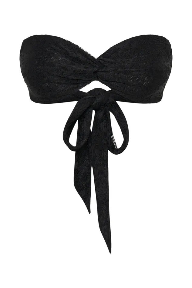 Women Meshki Tops Mia Strapless Twist Top 8211 Black