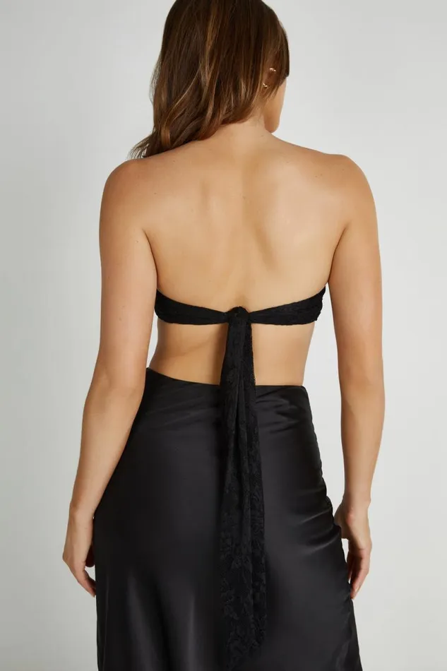 Women Meshki Tops Mia Strapless Twist Top 8211 Black