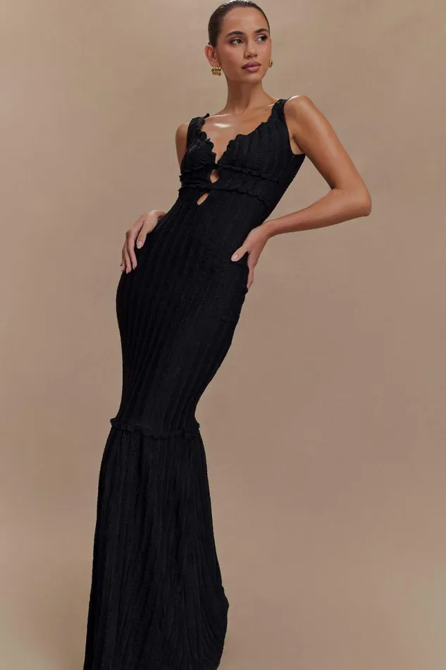 Women Meshki Tops Natalie Off Shoulder Maxi Dress 8211 Black