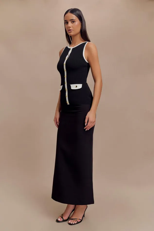 Women Meshki Tops Sawyer Longline Top 8211 BlackWhite