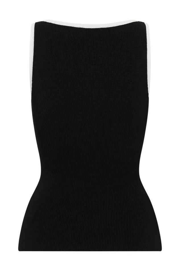 Women Meshki Tops Sawyer Longline Top 8211 BlackWhite