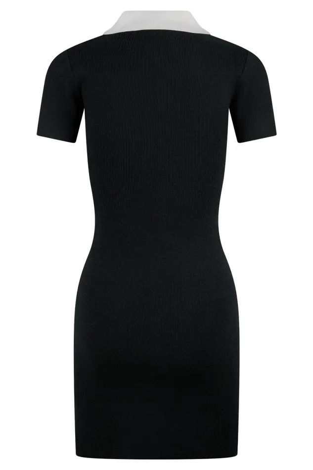 Women Meshki Tops Seema Contrast Mini Dress 8211 BlackWhite