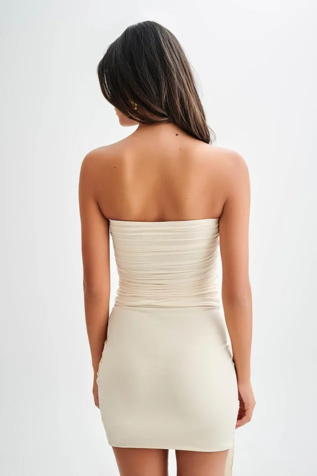 Women Meshki Tops Winslet Strapless Slinky Longline Top With Shell Hardware 8211 Ivory