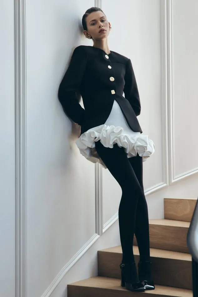 Women Meshki Two Piece Sets Asia Mixed Button Blazer 8211 Black