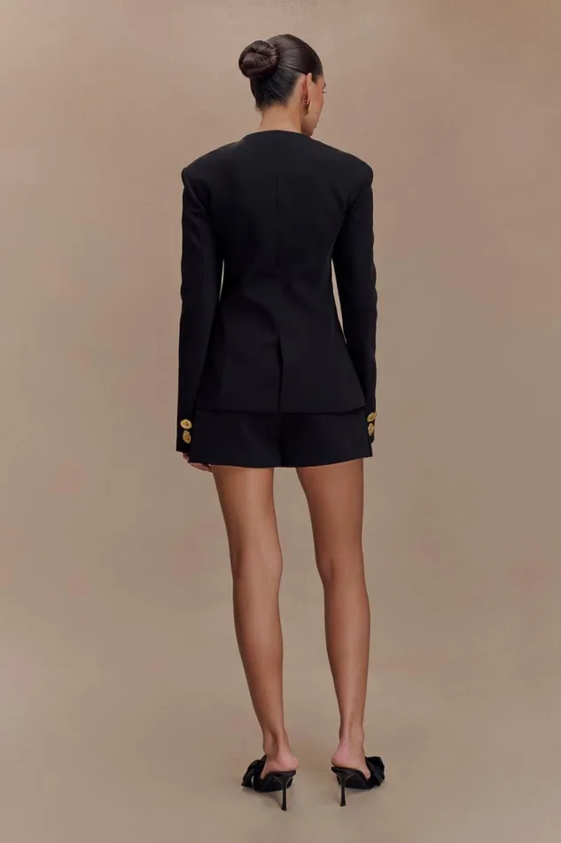 Women Meshki Two Piece Sets Asia Mixed Button Blazer 8211 Black