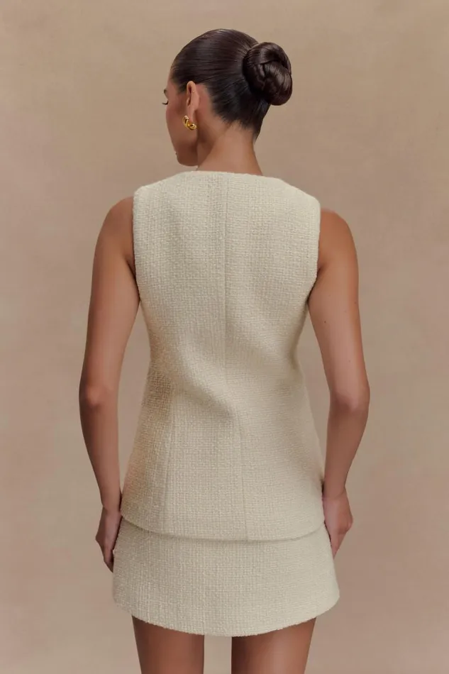 Women Meshki Two Piece Sets Camilla Boucle Sleeveless Vest 8211 Ivory
