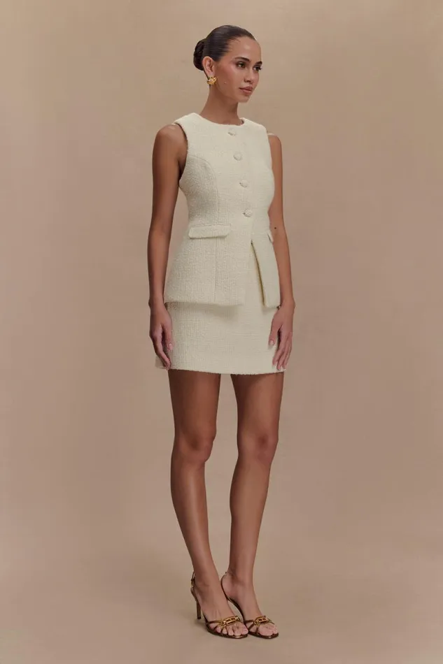 Women Meshki Two Piece Sets Camilla Boucle Sleeveless Vest 8211 Ivory