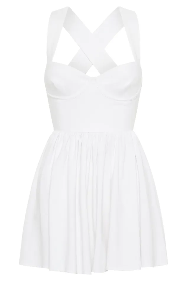Women Meshki Two Piece Sets Loz Tie Back Linen Mini Dress 8211 White