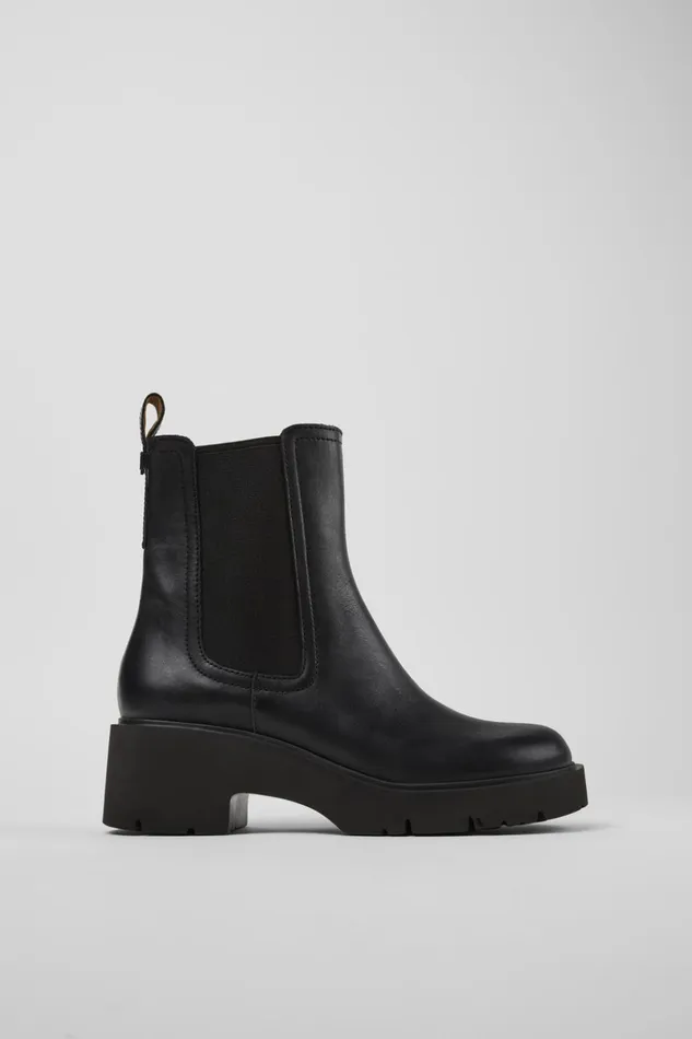 Women Milah Black Leather Ankle Boots Camper Ankle Boots Women Milah Black Leather Ankle Boots Camper Ankle Boots