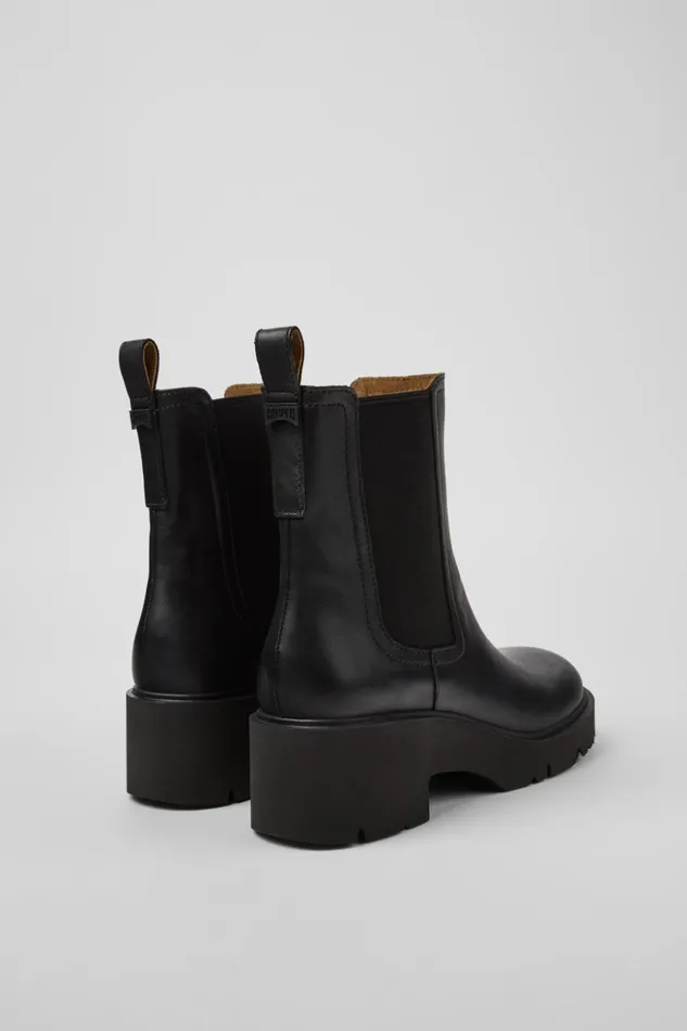 Women Milah Black Leather Ankle Boots Camper Ankle Boots Women Milah Black Leather Ankle Boots Camper Ankle Boots