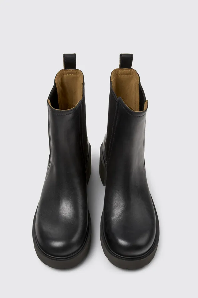 Women Milah Black Leather Ankle Boots Camper Ankle Boots Women Milah Black Leather Ankle Boots Camper Ankle Boots