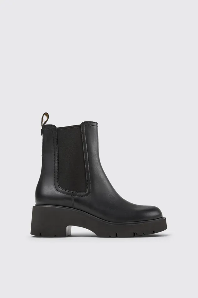 Women Milah Black Leather Ankle Boots Camper Ankle Boots Women Milah Black Leather Ankle Boots Camper Ankle Boots