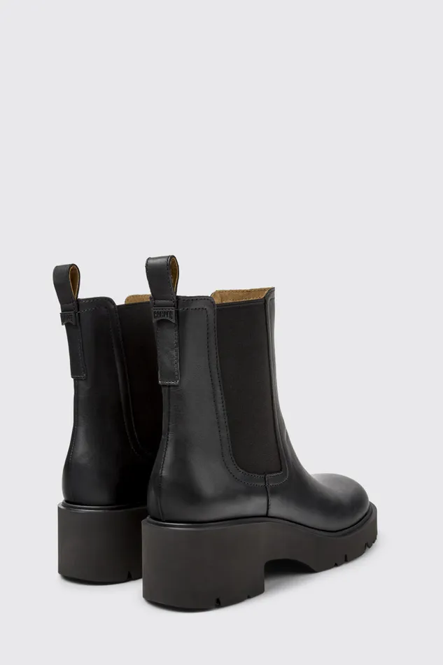 Women Milah Black Leather Ankle Boots Camper Ankle Boots Women Milah Black Leather Ankle Boots Camper Ankle Boots