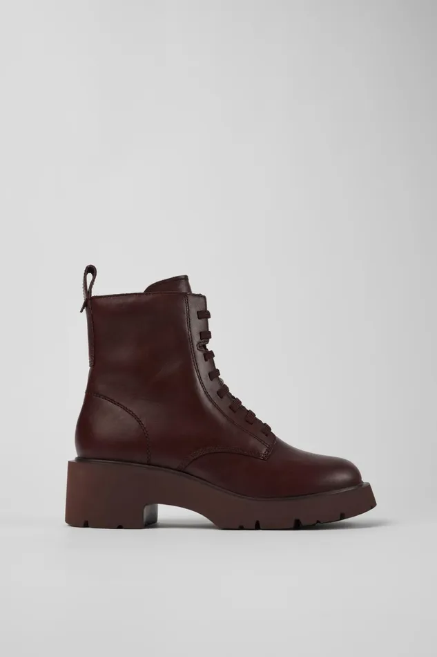 Women Milah Burgundy Laceup Boots Camper Ankle Boots Women Milah Burgundy Laceup Boots Camper Ankle Boots