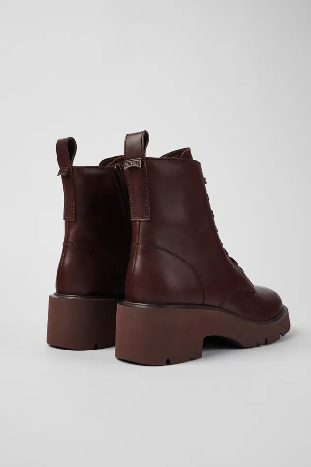 Women Milah Burgundy Laceup Boots Camper Ankle Boots Women Milah Burgundy Laceup Boots Camper Ankle Boots