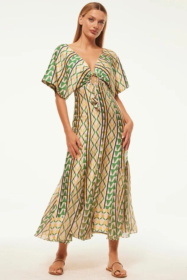 Women MISA Los Angeles Dresses IRENA DRESS Limoncello Geo Mix