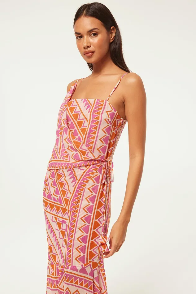 Women MISA Los Angeles Dresses MAYE DRESS Aperol Geo