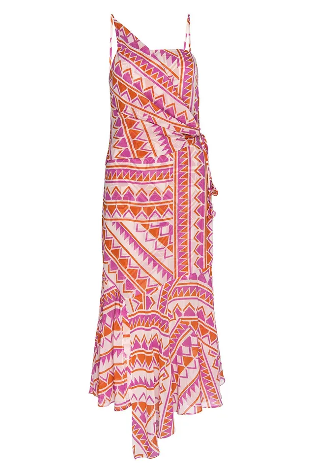 Women MISA Los Angeles Dresses MAYE DRESS Aperol Geo