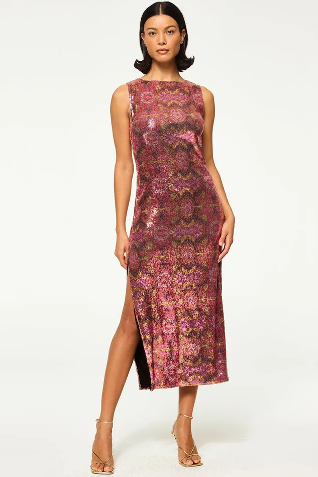 Women MISA Los Angeles Dresses NAKIA DRESS Chic Nostalgic Sequin