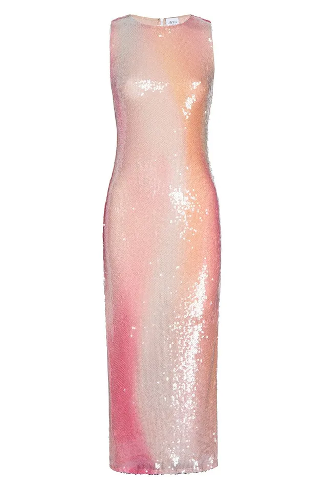 Women MISA Los Angeles Dresses NAKIA DRESS Sequin Ombre