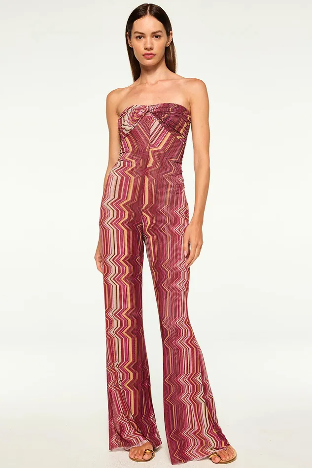 Women MISA Los Angeles Jumpsuits and Rompers LILIA JUMPSUIT La Banda Crimson Mesh Women MISA Los Angeles Jumpsuits and Rompers LILIA JUMPSUIT La Banda Crimson Mesh