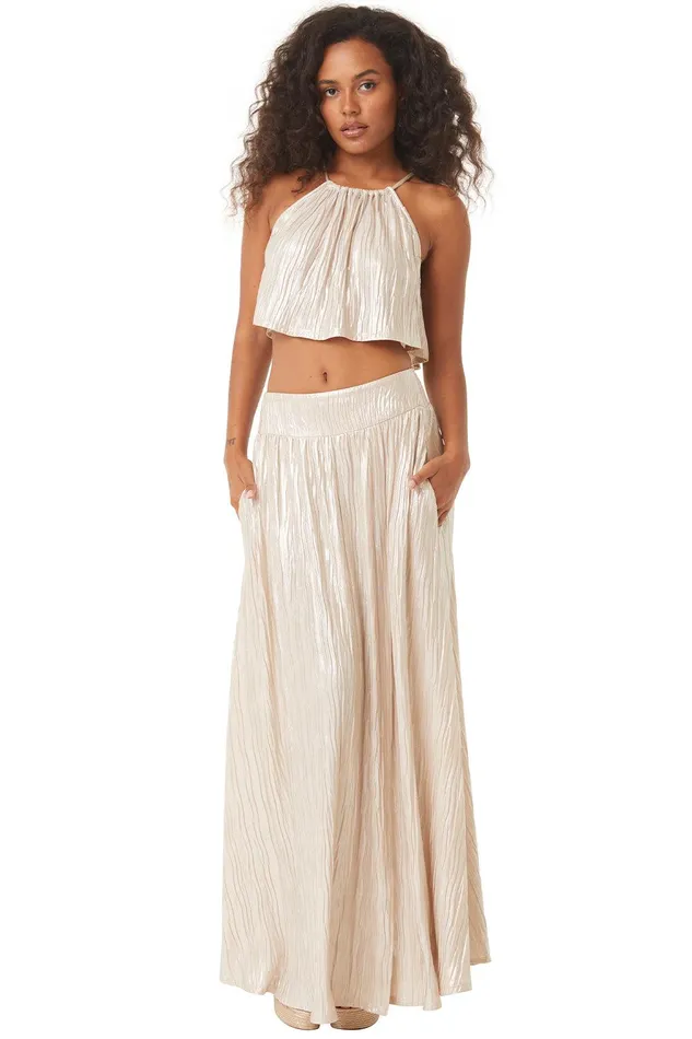 Women MISA Los Angeles Matching Sets BALENA SKIRT Mother Of Pearl