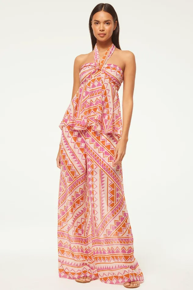 Women MISA Los Angeles Matching Sets PIA PANT Aperol Geo