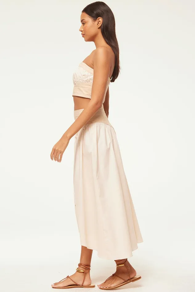 Women MISA Los Angeles Matching Sets RAMESH SKIRT Ivory Linen Mix