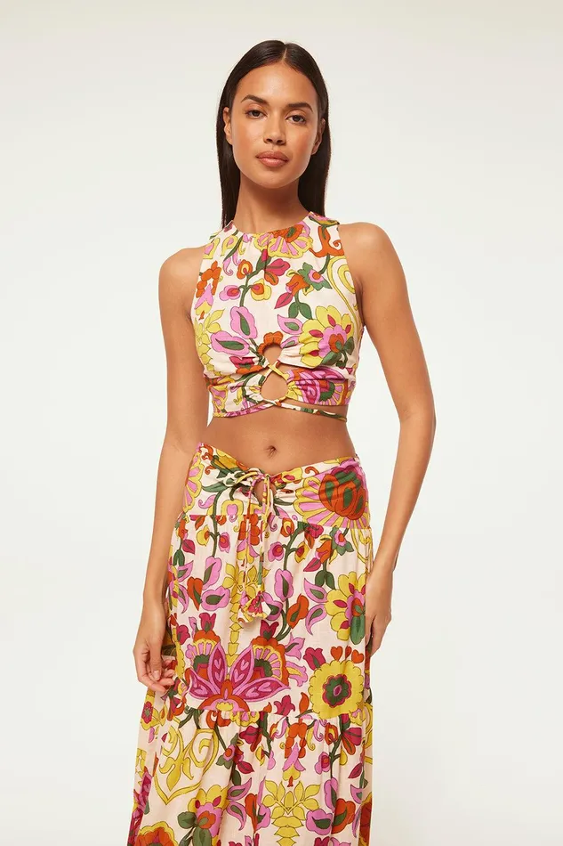 Women MISA Los Angeles Matching Sets TANZIA TOP Floral Corsica Multi