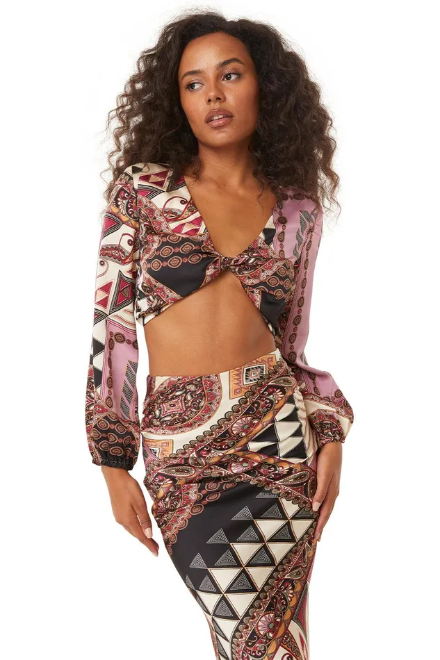 Women MISA Los Angeles Matching Sets VALA TOP Leonardo Patchwork