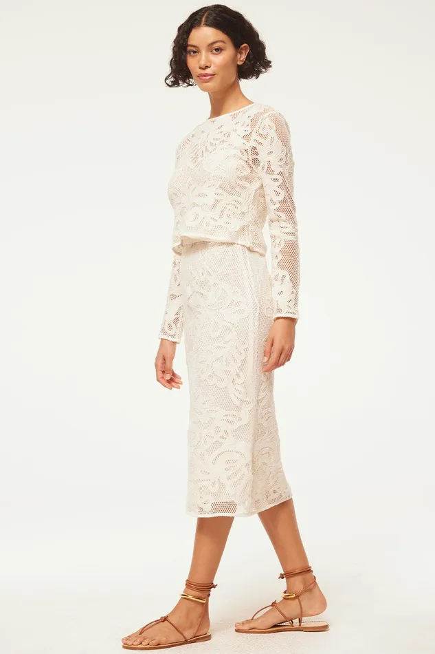Women MISA Los Angeles Skirts and Shorts KORD SKIRT Embroidered Mesh