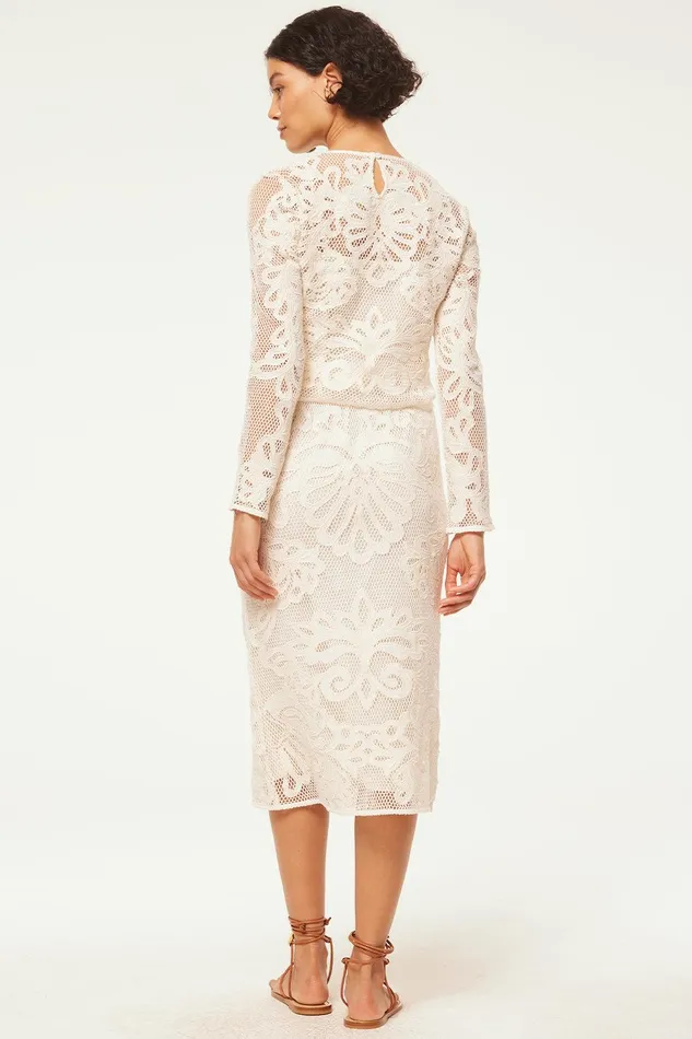 Women MISA Los Angeles Skirts and Shorts KORD SKIRT Embroidered Mesh